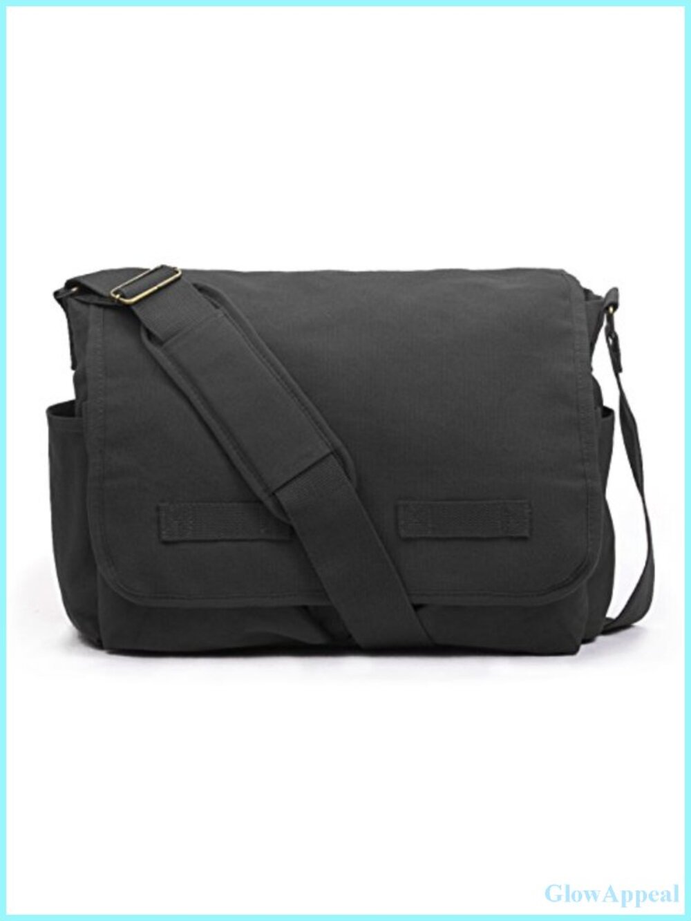 Heavyweight Cotton Canvas Messenger Bag Adjustable Shoulder Strap